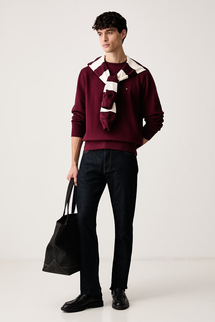 Tommy Hilfiger Mikina pánská s bavlnou MW0MW40000 burgundské AW25