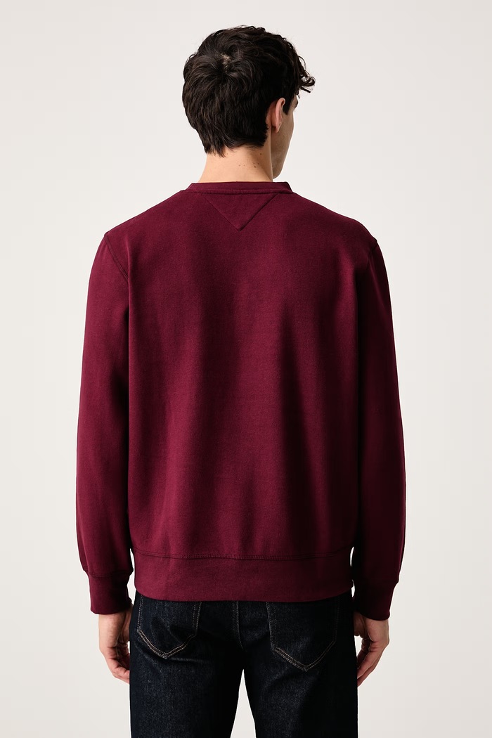 Tommy Hilfiger Bluza męska z bawełną MW0MW40000 bordowy AW25