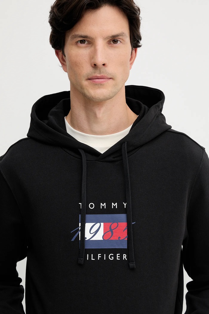 Bavlněná mikina Tommy Hilfiger černá MW0MW41332