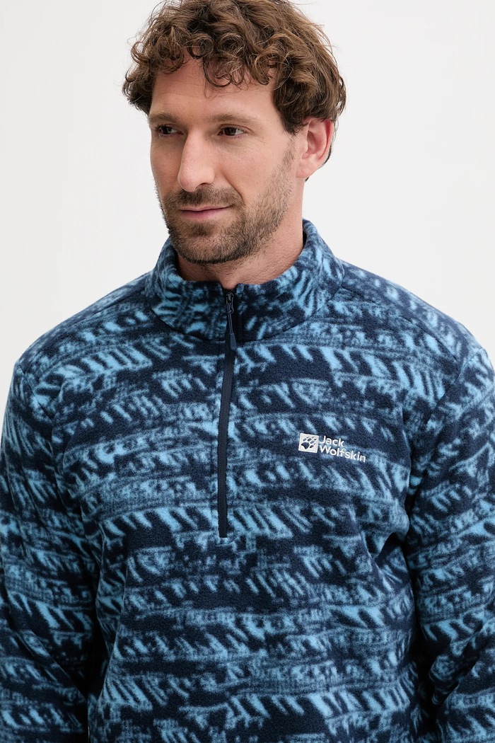 Jack Wolfskin gyapjú pulóver BIG SKY sötétkék A65447