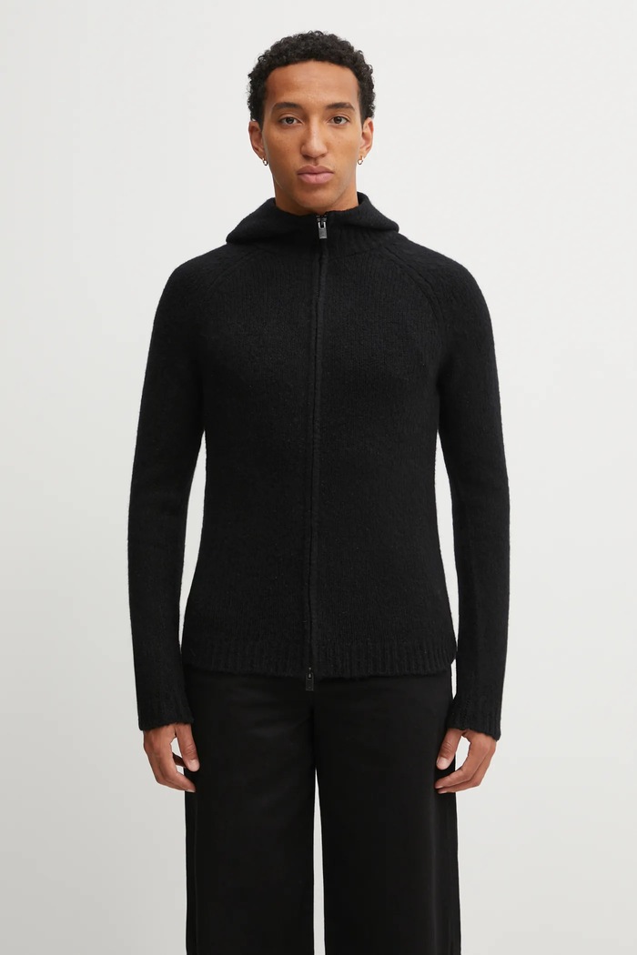 Кардиган з додаванням вовни Heliot Emil Planet friendly чорний AW25.M.07.085.BLK01