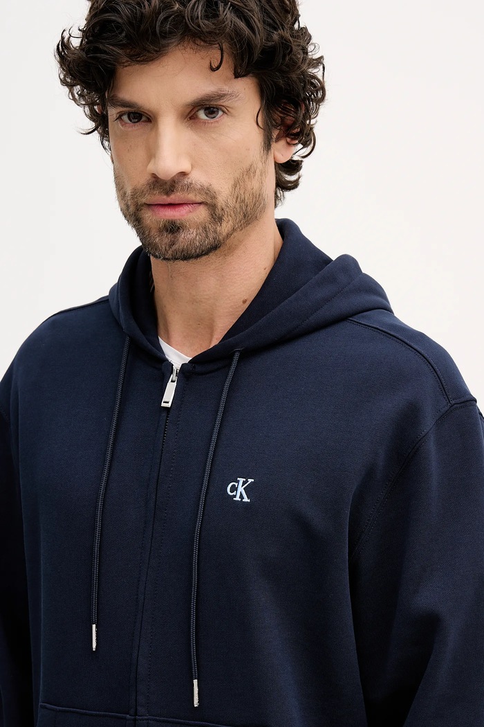 Bavlněná mikina Calvin Klein Jeans námořnická modř LV04RD240G