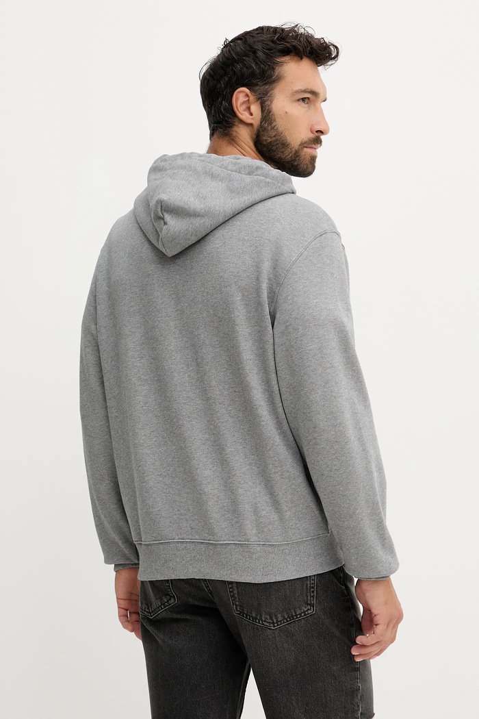 Îmbrăcăminte Calvin Klein Jeans hanorac cu fermoar și glugă pentru bărbați din bumbac LV04RD240G gri