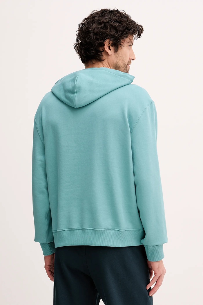 Oblečení Calvin Klein Jeans mikina s kapucí pánská bavlněná LV04RD243G tyrkysová