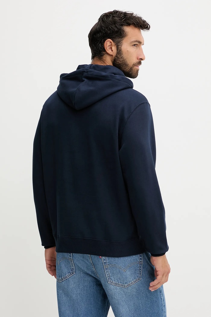 Calvin Klein Jeans Mikina s kapucňou pánska bavlnená LV04RD243G tmavomodrá SS26