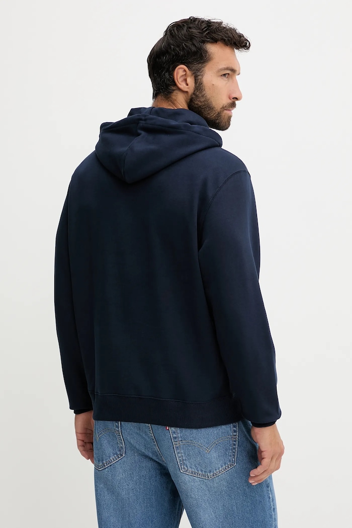 Calvin Klein Jeans Mikina s kapucňou pánska bavlnená LV04RD243G tmavomodrá SS26