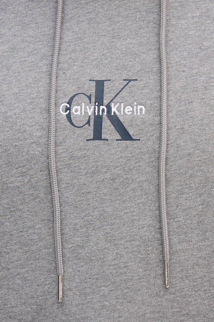 Calvin Klein Jeans pulover s kapuco moški bombažen LV04RD243G siva