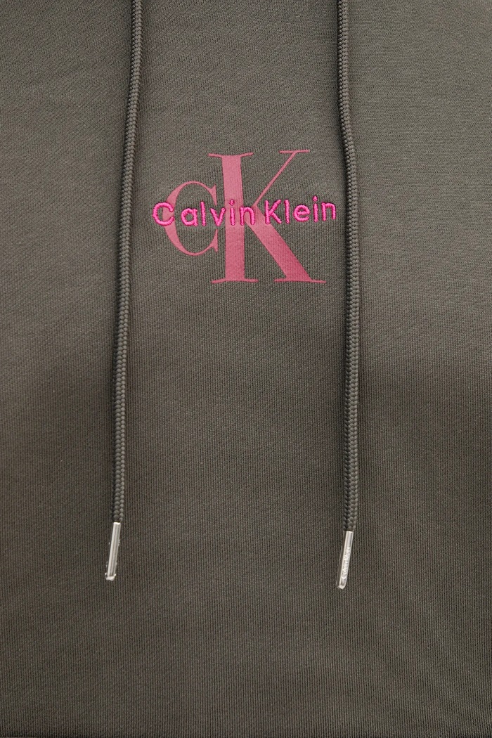 Calvin Klein Jeans mikina s kapucňou pánska bavlnená LV04RD243G sivá