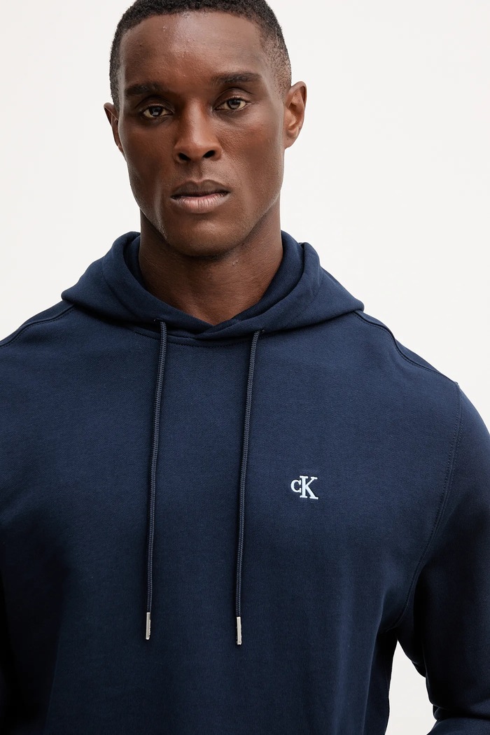Calvin Klein Jeans mikina s kapucňou pánska bavlnená tmavomodrá LV04RC297G