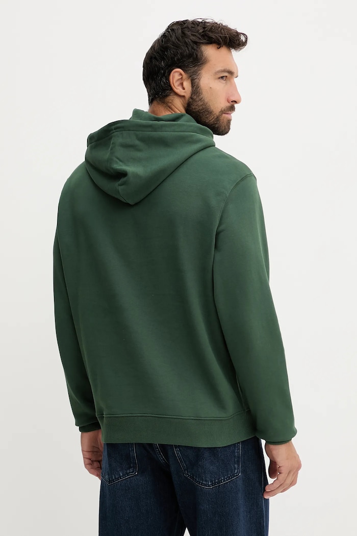 Calvin Klein Jeans mikina s kapucňou pánska bavlnená LV04RC297G zelená SS26