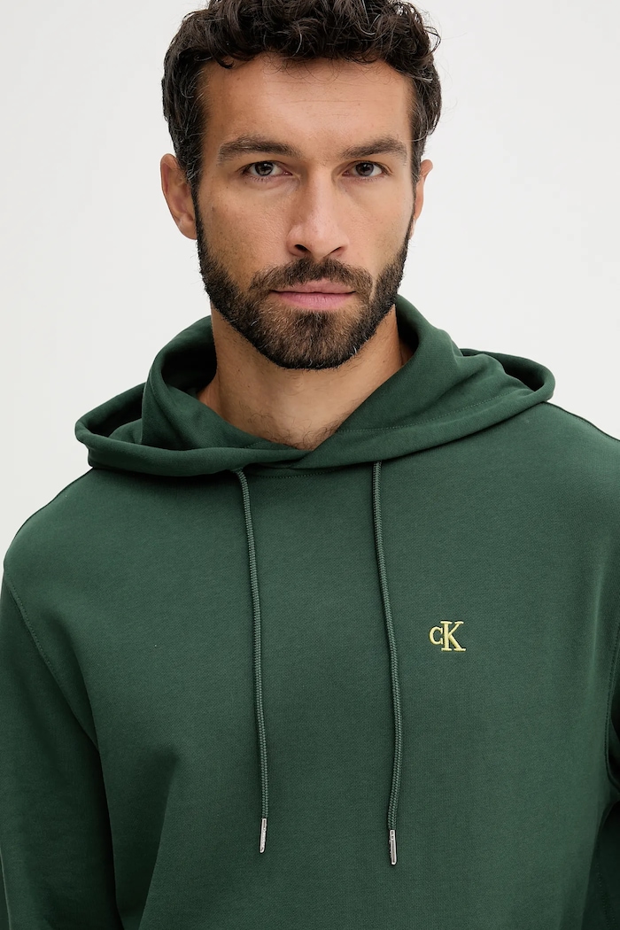 Oblečenie Calvin Klein Jeans mikina s kapucňou pánska bavlnená LV04RC297G zelená