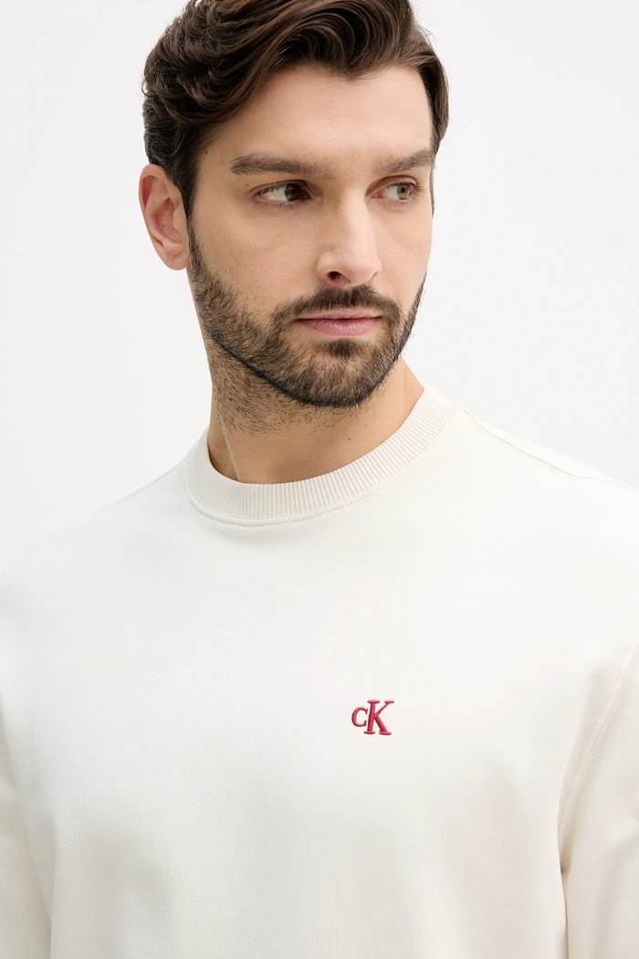 Calvin Klein Jeans mikina pánska bavlnená béžová LV04RC296G