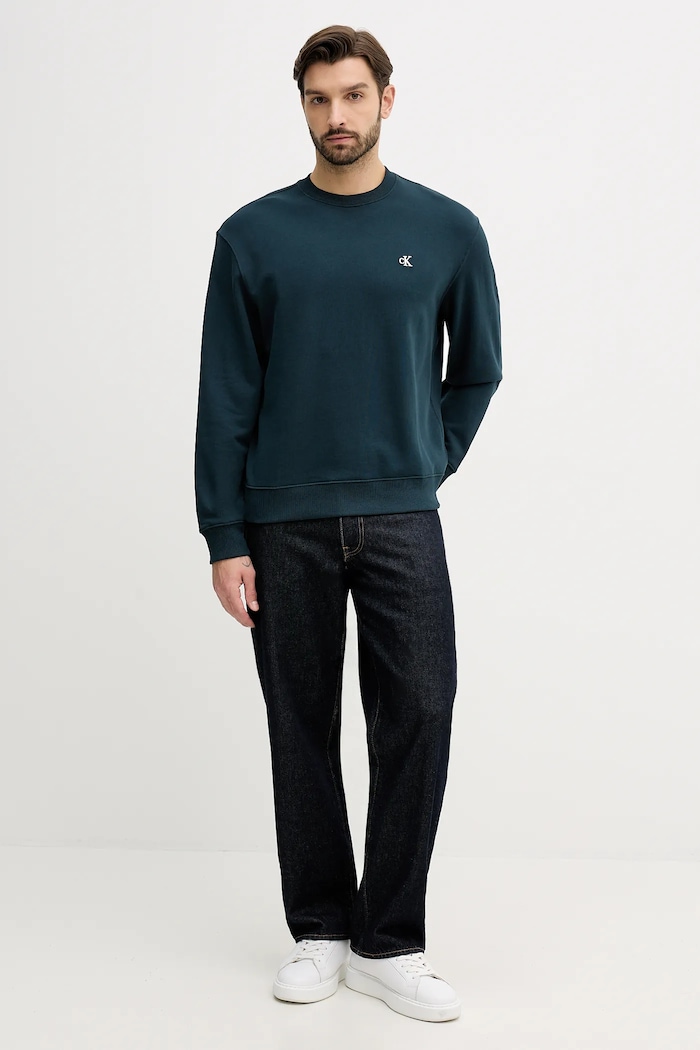 Calvin Klein Jeans hanorac de bărbați din bumbac LV04RC296G verde SS26