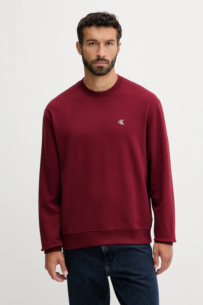 Calvin Klein Jeans mikina pánska bavlnená burgundské LV04RC296G