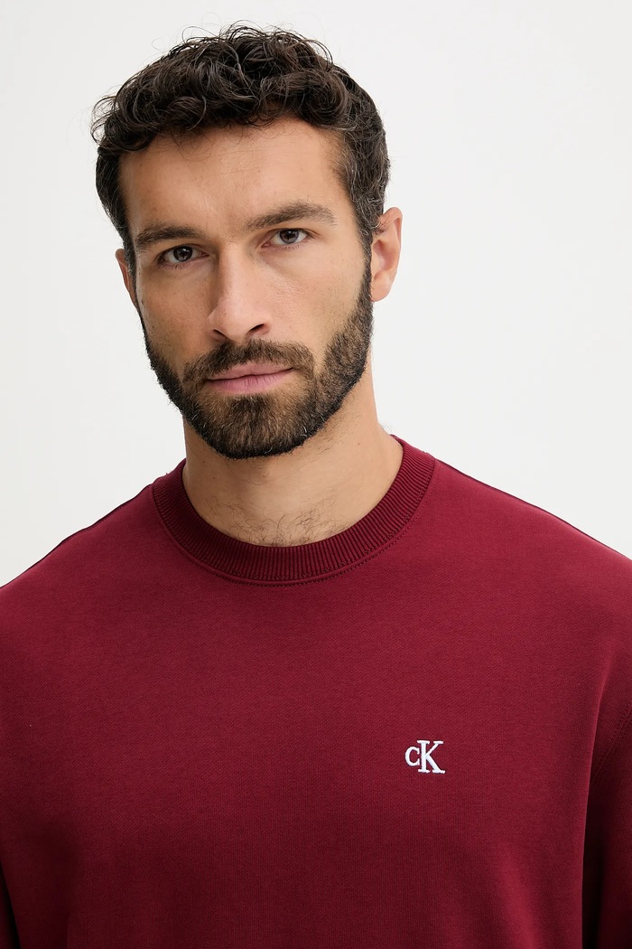 Oblečenie Calvin Klein Jeans mikina pánska bavlnená LV04RC296G burgundské