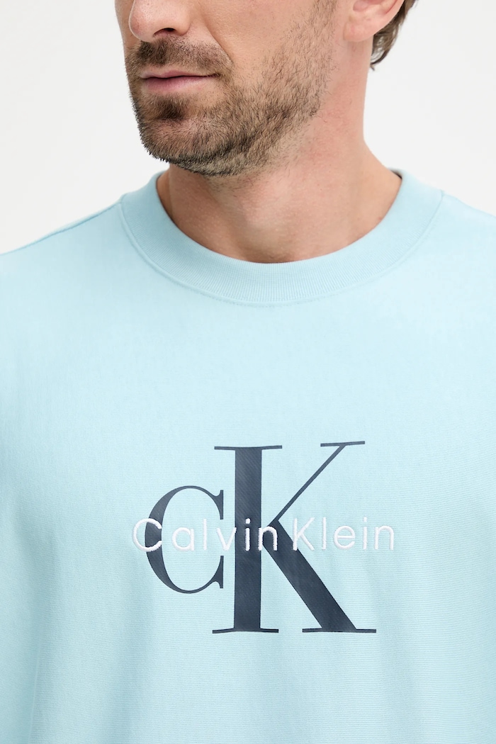 Mikina Calvin Klein Jeans LV04RD234G tyrkysová