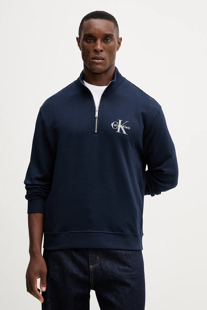 Bavlnená mikina Calvin Klein Jeans bavlna tmavomodrá LV04RD244G