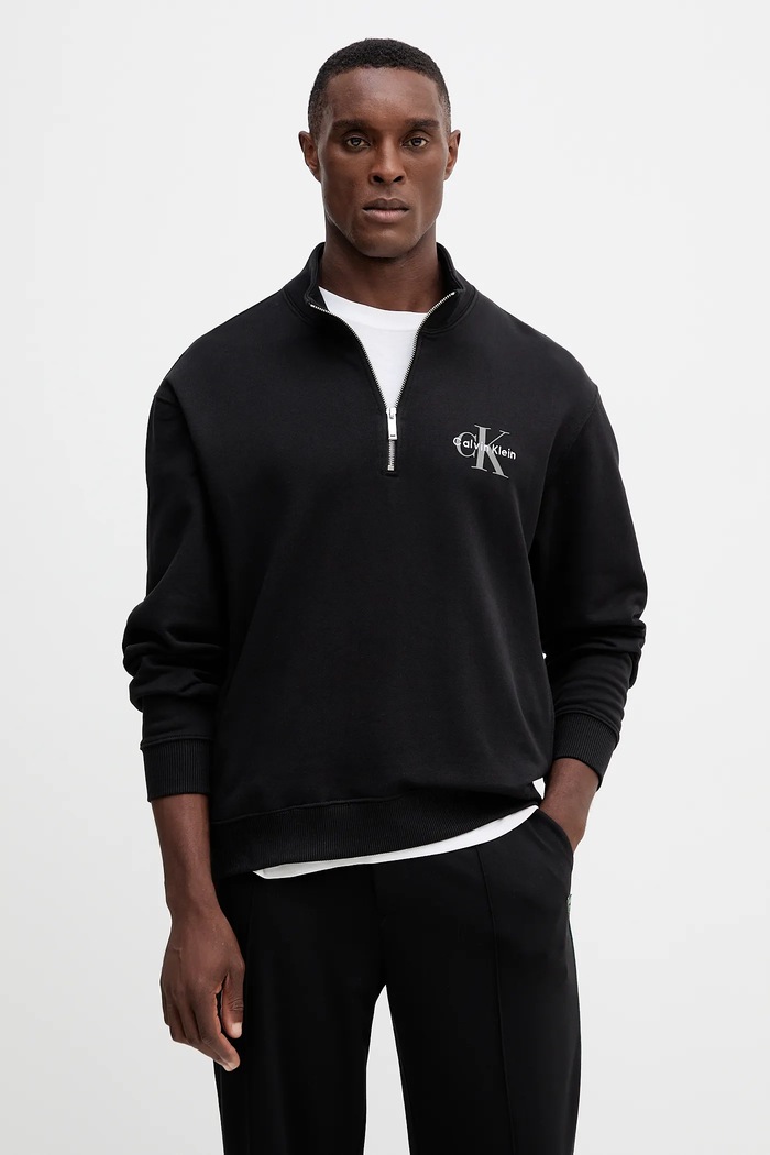 Bavlnená mikina Calvin Klein Jeans bavlna čierna LV04RD244G