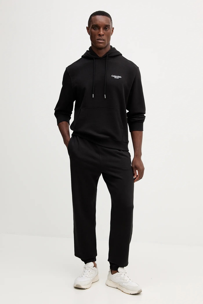 Bavlnená mikina Calvin Klein Jeans LV04RD002G čierna AW25