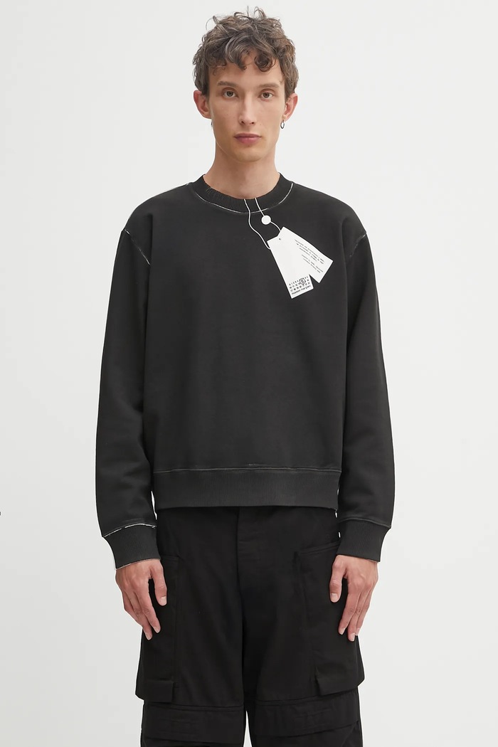 MM6 Maison Margiela bluza bawełniana nadruk czarny SH2GU0023.M25024.101