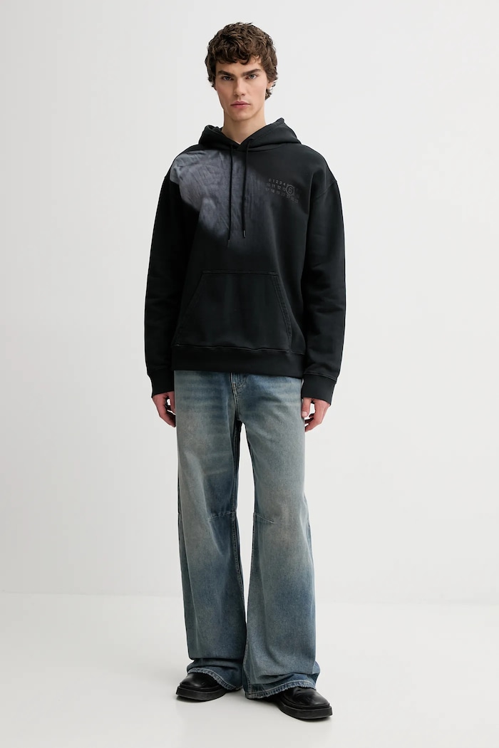Παιδική βαμβακερή μπλούζα MM6 Maison Margiela SH2GU0024.M25024.899 μαύρο AW25