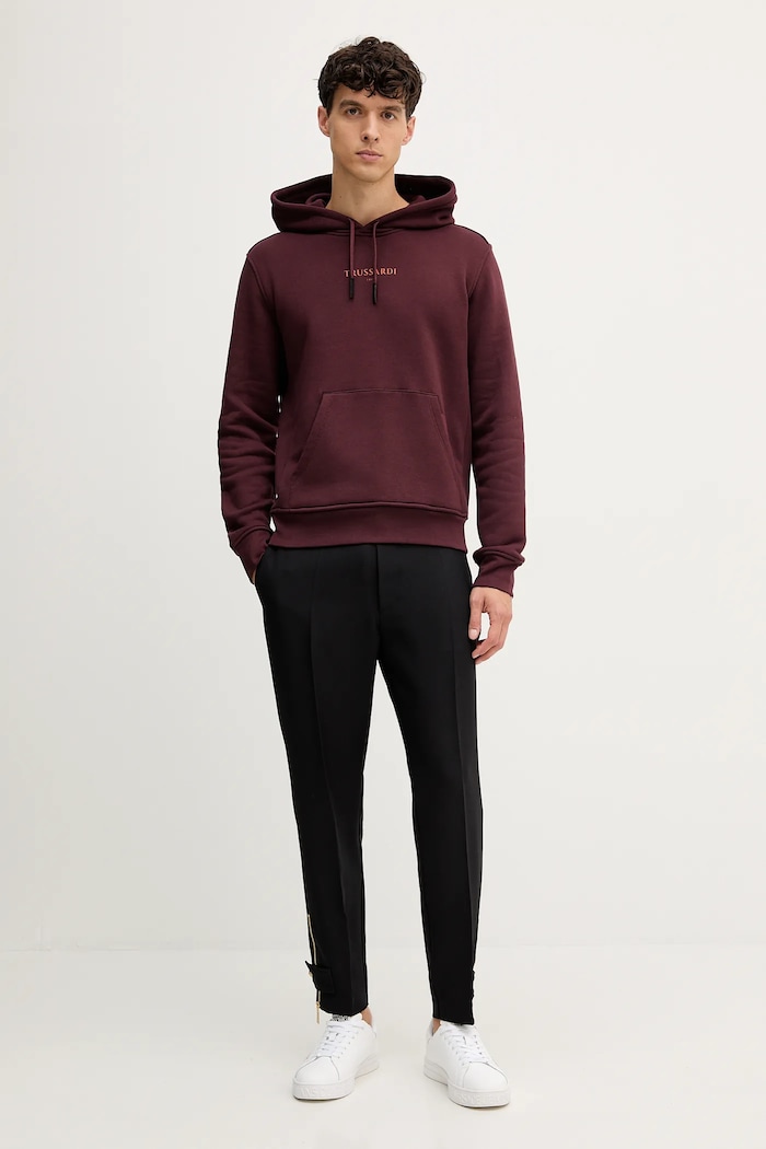 Trussardi bluza bawełniana G8108000056N bordowy AW25