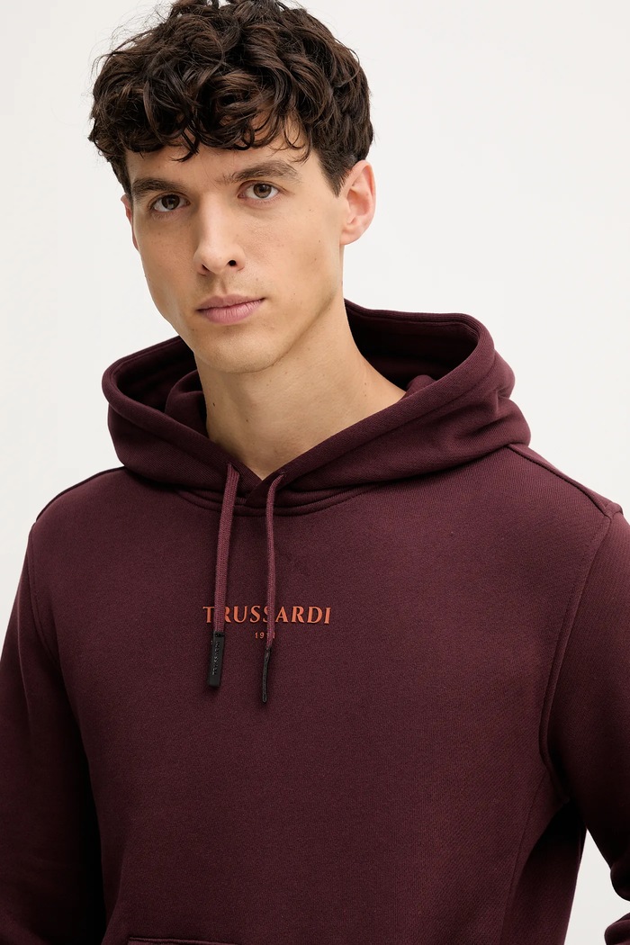 Trussardi bluza bawełniana bordowy G8108000056N