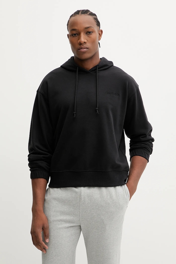 Calvin Klein Underwear bluză lounge uni negru LV00NM2930