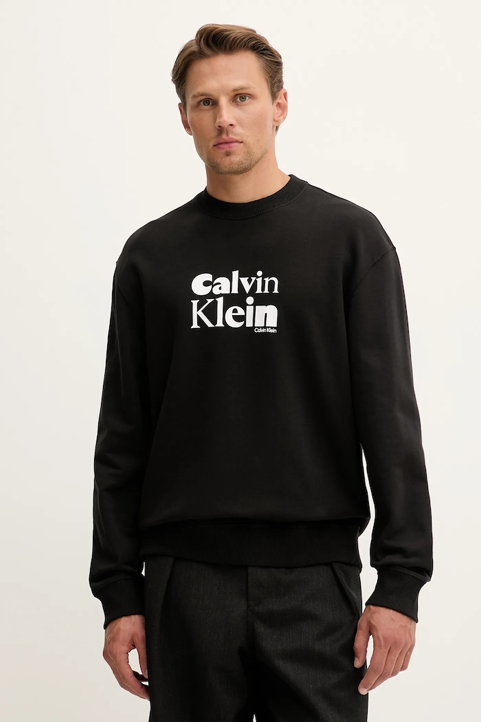 Calvin Klein hanorac de bumbac print negru LV04LD242G