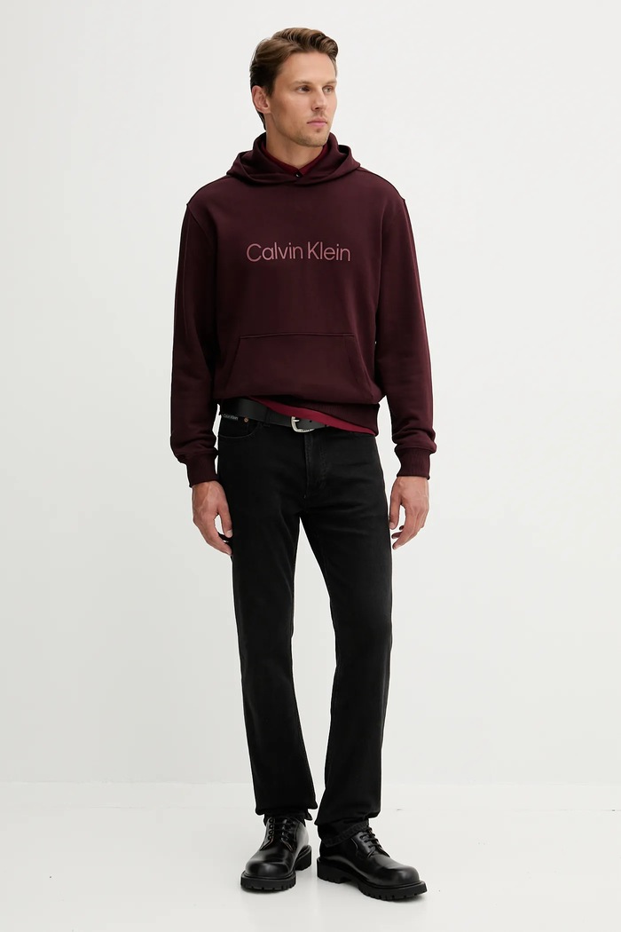 Calvin Klein hanorac de bumbac LV14LD231G burgundia SS26