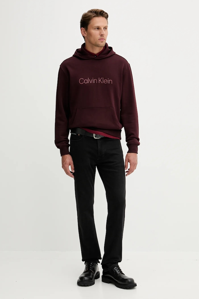 Calvin Klein hanorac de bumbac LV14LD231G burgundia SS26