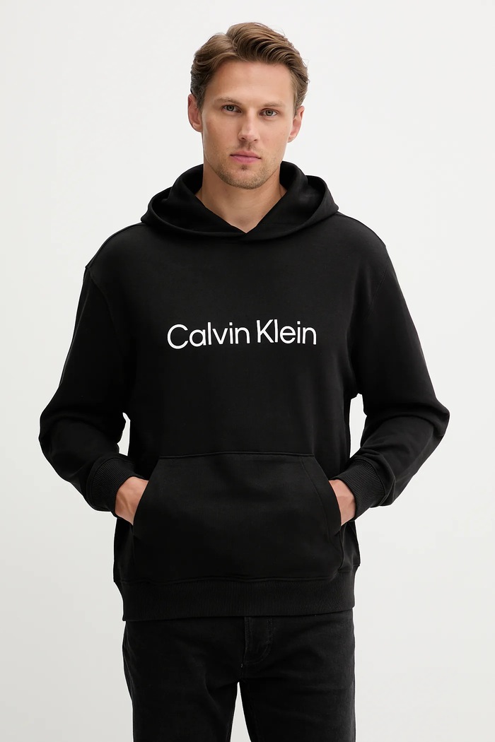 Βαμβακερή μπλούζα Calvin Klein στάμπα μαύρο LV14LD231G