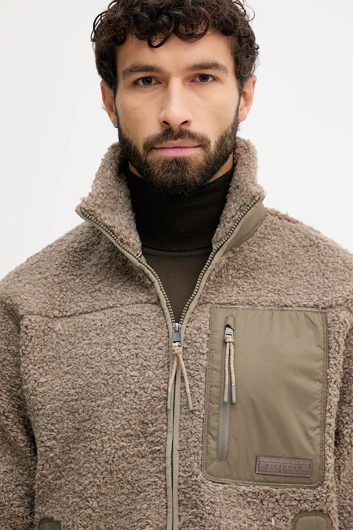 Поларен суичър Tommy Hilfiger кафяв MW0MW40420