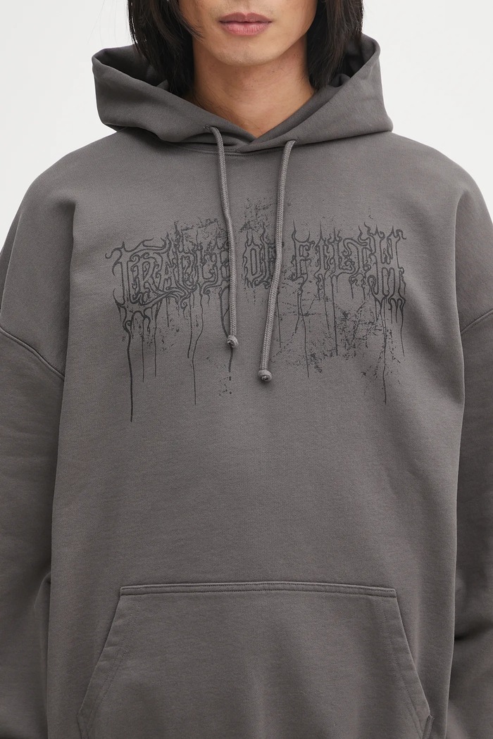 Mikina VETEMENTS Cof Dripping Logo Oversized šedá UCF76HD400M