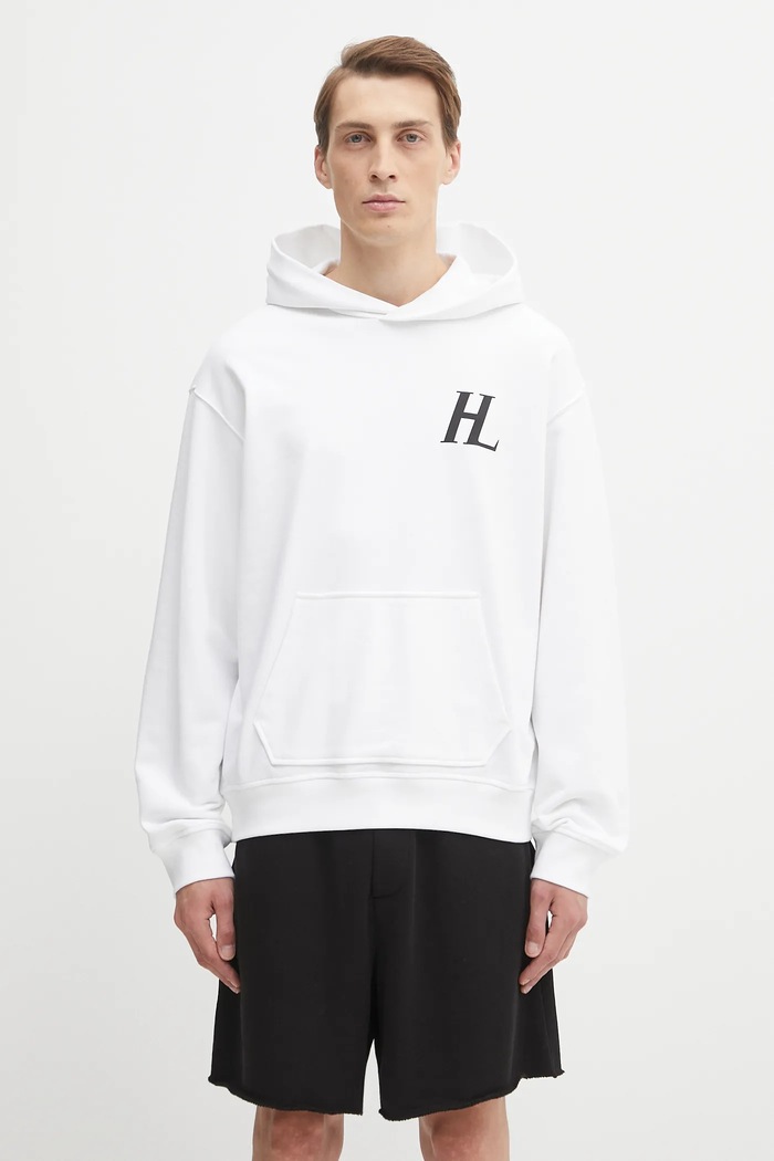 Helmut Lang hanorac de bumbac print alb P04HM508