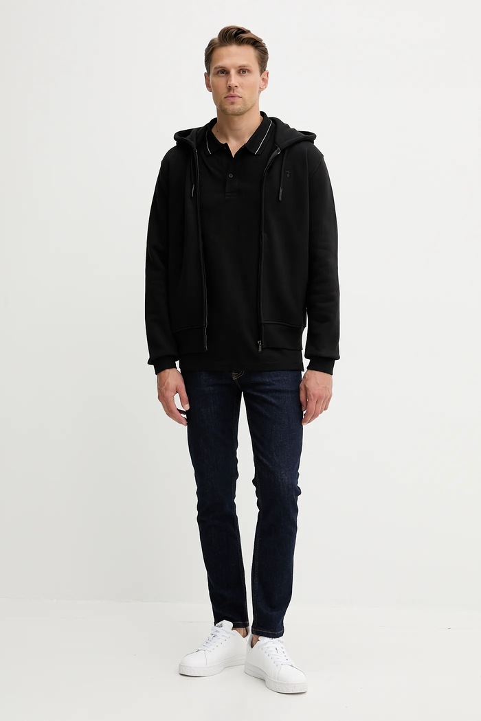 Trussardi hanorac de bumbac G8068000028N negru AW25