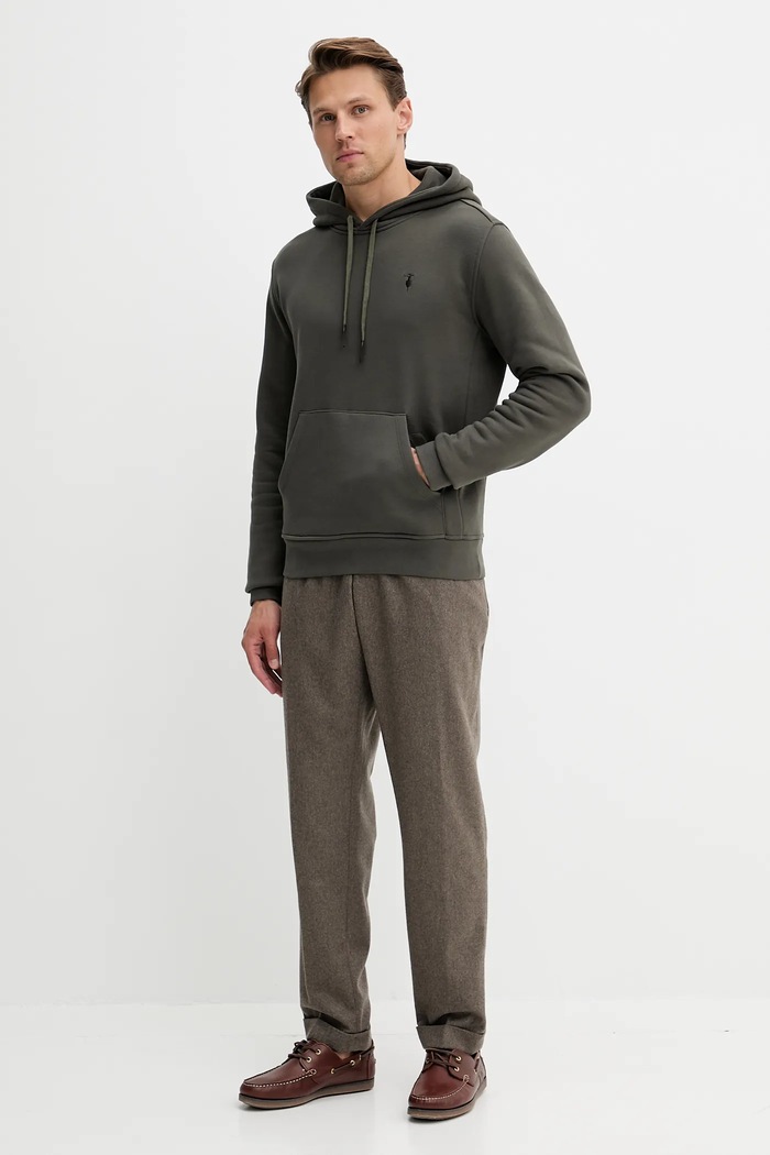 Trussardi bluza bawełniana G8078000031N zielony AW25
