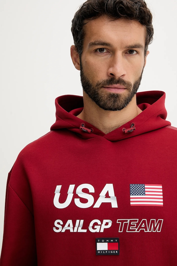 Mikina Tommy Hilfiger x SAIL GP červená MW0MW41416