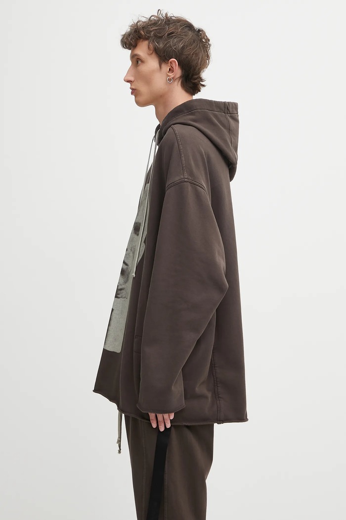 Rick Owens DRKSHDW hanorac de bumbac Peter DU02E7280.FEP1P maro AW25