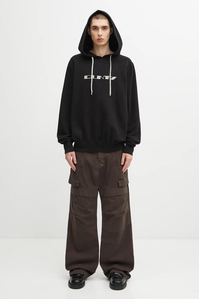 Rick Owens DRKSHDW hanorac de bumbac Oversized DU02E7262.FEP2P negru