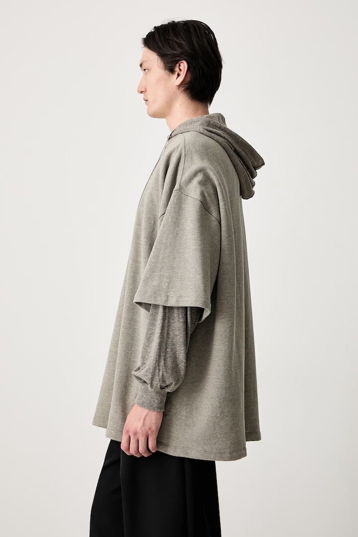 Rick Owens DRKSHDW Tommy Hustler mikina s kapucňou s bavlnou pánska DU02E7271.FGMJGM sivá AW25