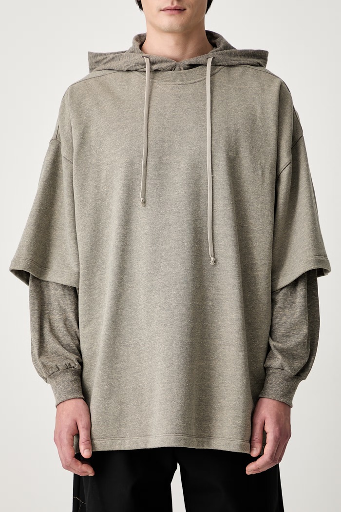 Rick Owens DRKSHDW Tommy Hustler суичър с качулка с памук мъжки сив DU02E7271.FGMJGM