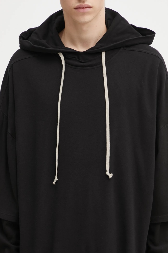 Bavlněná mikina Rick Owens DRKSHDW Tommy Hustler černá DU02E7271.JDB