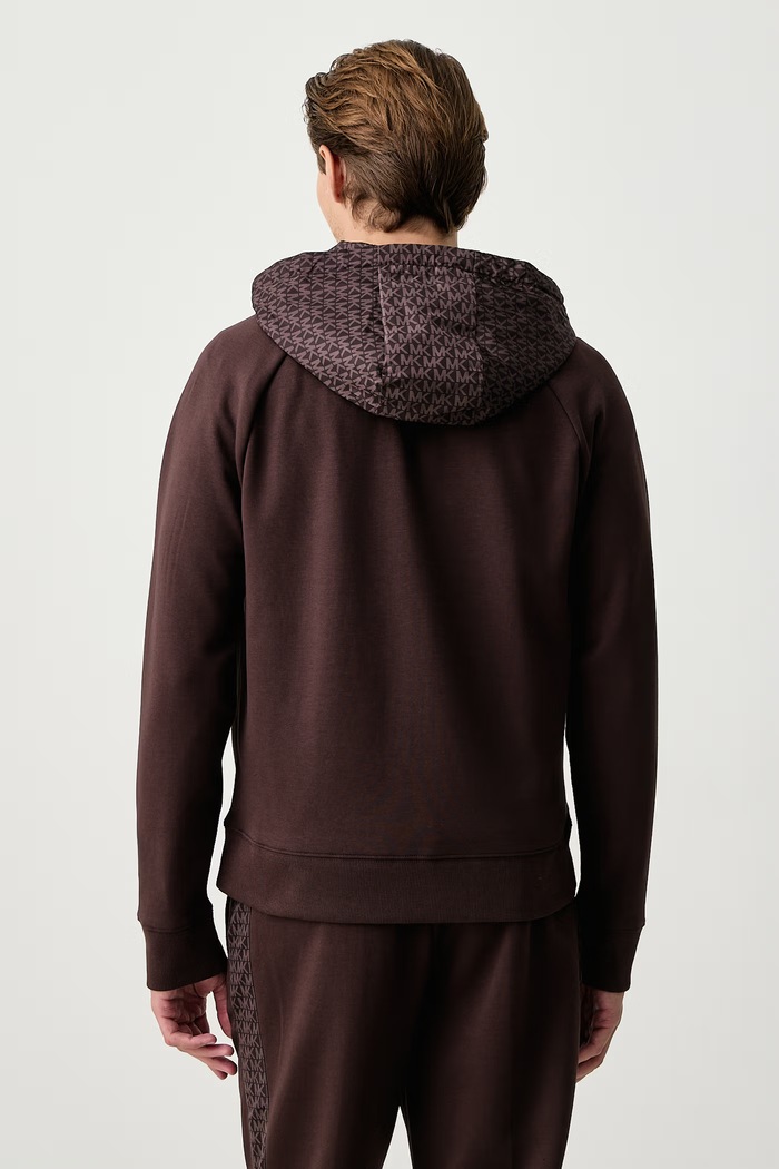Odzież Michael Kors Bluza rozpinana z kapturem męska z bawełną CF552Q55MF brązowy