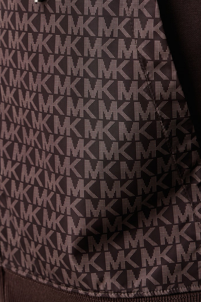 Bluza rozpinana z kapturem męska z bawełną Michael Kors brązowy CF552Q55MF