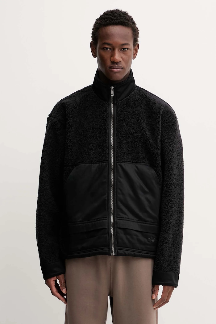 adidas Originals bluza polarowa Premium Essentials bez kaptura czarny JY2639