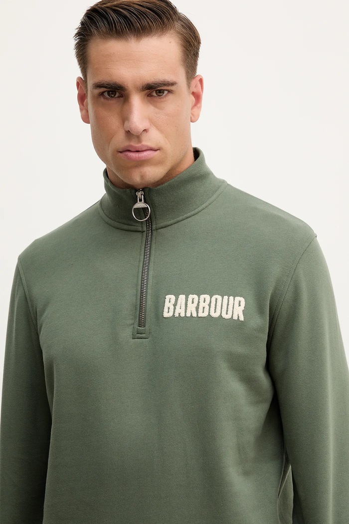 Хлопковая кофта Barbour зелёный MOL0640