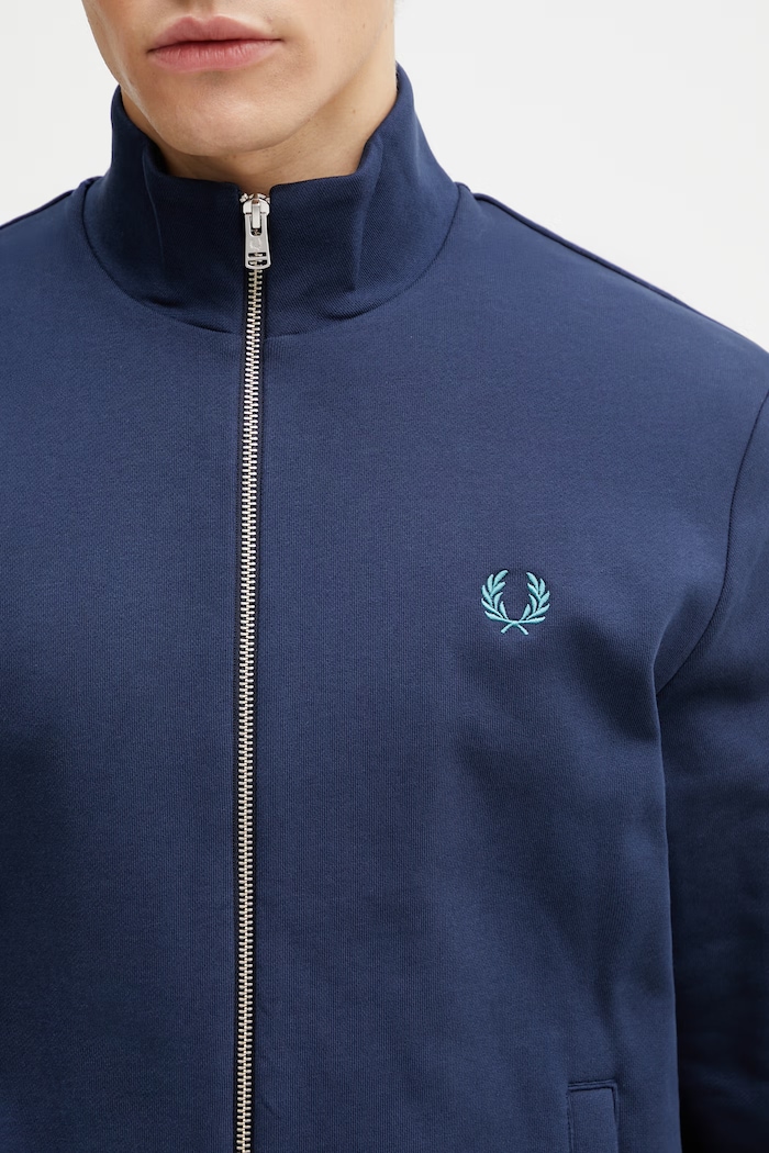 Fred Perry zip-up sweatshirt cotton Men's navy J1327