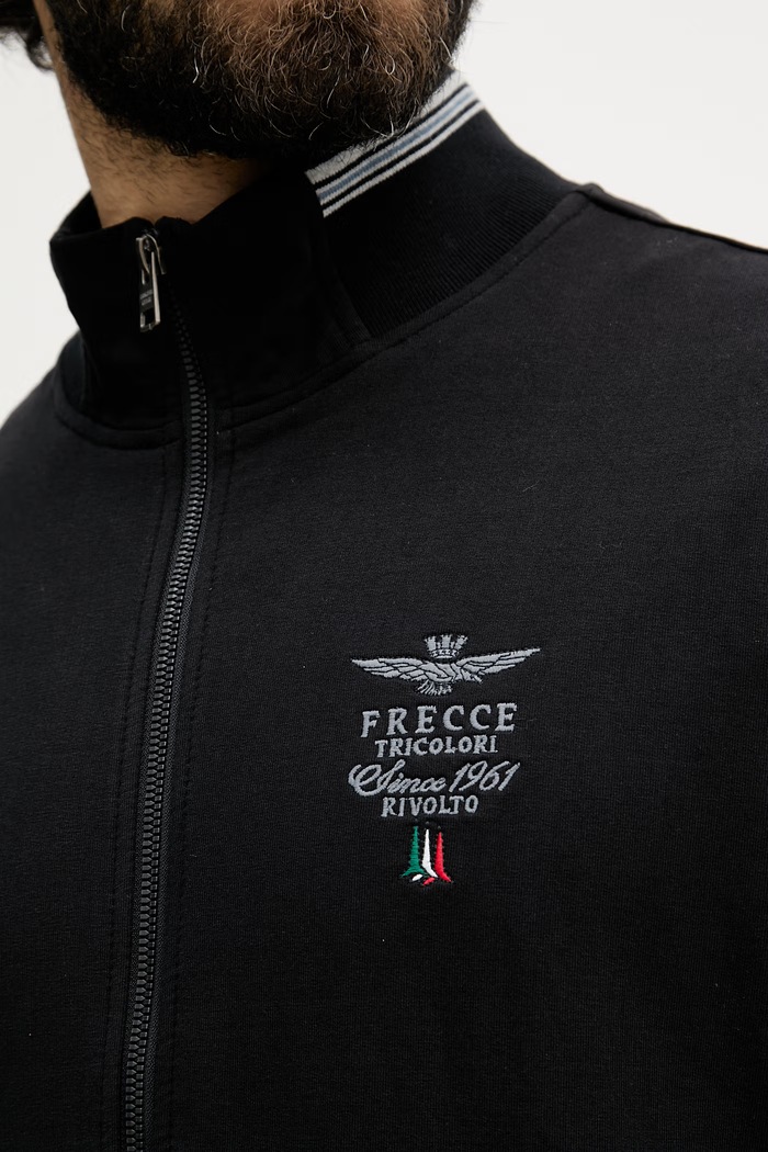 Aeronautica Militare кофта на застёжке мужская из хлопка с эластаном FE1956UF00459 чёрный