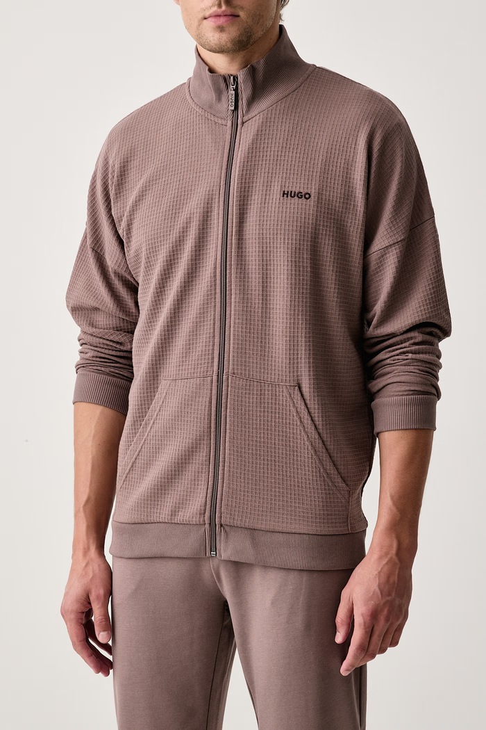 Bluza rozpinana męska AUSTIN ZIP JACKET HUGO 50556966 brązowy